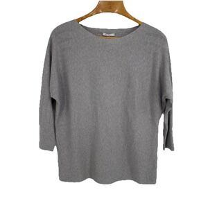 Vila‎ Milano Womens Pointelle Sleeve Sweater XL Gray Minimal Stretch Capsule